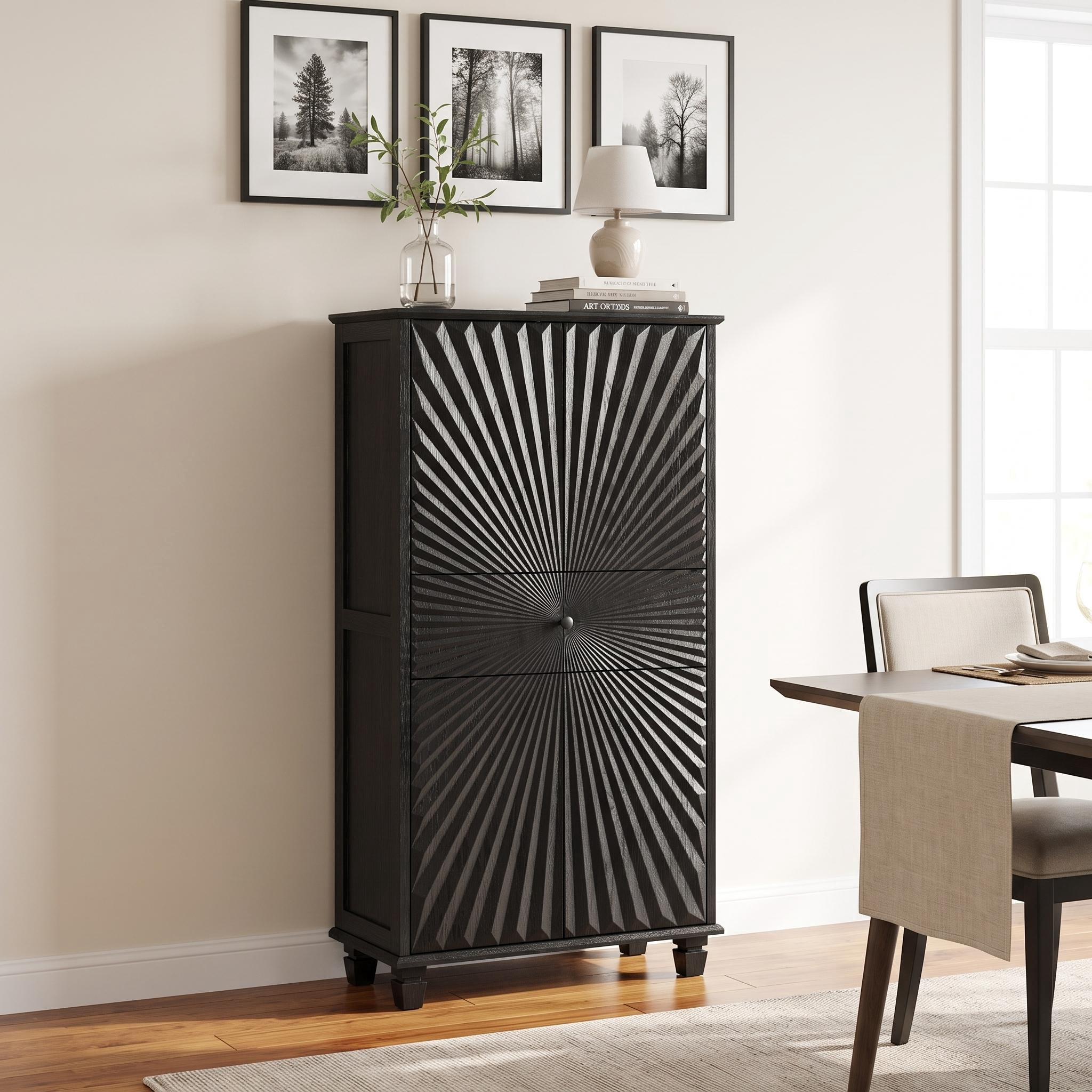 Homy Casa Accent Storage Cabinet Modern Freestanding Cabinet Organizer for Bathroom Entryway Living Room Home