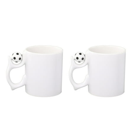 

2pcs Soccer Mugs Creative Coffee Milk Cups Beverage Containers White Mugs