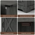 thumbnail image 7 of Tall LED Nightstand Set of 2 with Charging Station, Wooden Side Table with Storage Cabinet, Dark Gray, 7 of 7