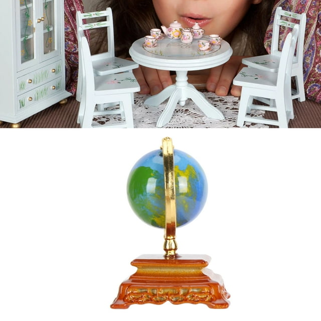 Globo Terráqueo En Miniatura, 1:12, Decorativo, Exquisito, Realista, Muebles De Globo Terráqueo Para Casa De Muñecas, Accesorios Para Casa De Muñecas