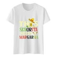 thumbnail image 4 of Ruyang This Senorita Needs A Margaria Women's Letter Printed Shirt Short Sleeve Round Neck T Shirt Fashion Top Lightweight Soft Casual Summer Tees, 4 of 4