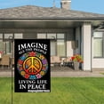 thumbnail image 3 of Joocar Imagine All The People Living Life In Peace Linen Garden Flag For Spring Summer Home Outdoor Garden Yard Door Decor 12x18 Inch, 3 of 5