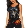 thumbnail image 1 of Fotbe Colorful Floral Black Dog Blusas Sin Mangas para Mujer – Estilo Casual, Corte Suelto, Slim-Fit, Cuello Redondo Deportivo, Tops de Verano para Gimnasio y Yoga-Small, 1 of 7