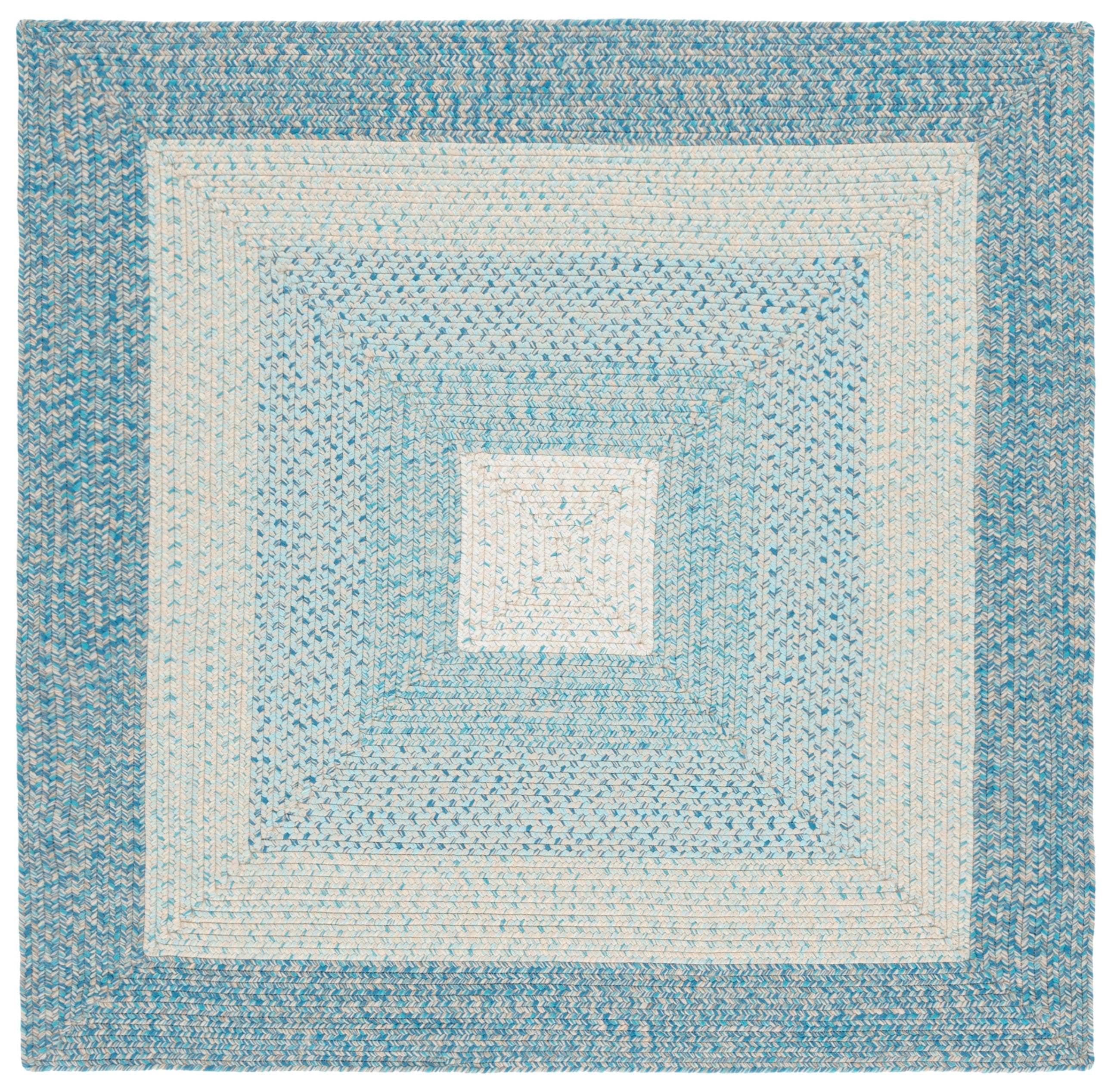 Safavieh Braided 5'-0" x 5'-0" Square Hand Woven Rug in Blue / Aqua