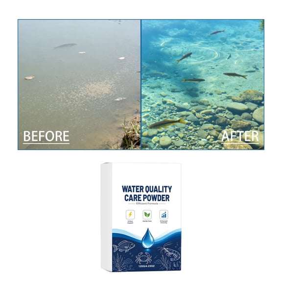 Water Clarifying Powder for Ponds and Aquariums, Fast Water for Fish, Shrimp, and Crab, Promotes Clear Water and Easy Maintenance