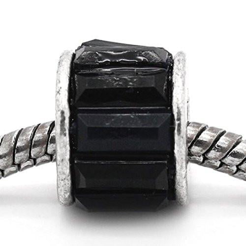 Black Round Spacer Bead Charm for european snake chain charm Bracelet