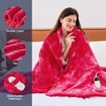 thumbnail image 4 of MEUDYT Electric Heated Blanket, 50.1"x60.1" Heating Blanket for Adult, Soft Flannel & Sherpa, 10 Heating Levels & 1-8 Hours Auto off, Pink, 4 of 8