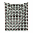 thumbnail image 1 of Modern Soft Flannel Fleece Throw Blanket, Quirky Goat Heads with Horns Nature Eastern Astrology, Cozy Plush for Indoor and Outdoor Use, 50" x 60", Seafoam Vermilion, by Ambesonne, 1 of 5