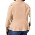 thumbnail image 5 of Gvmfive Women Plus Size Solid Casual Office Long Sleeve Open Front Blazer Jacket, 5 of 5