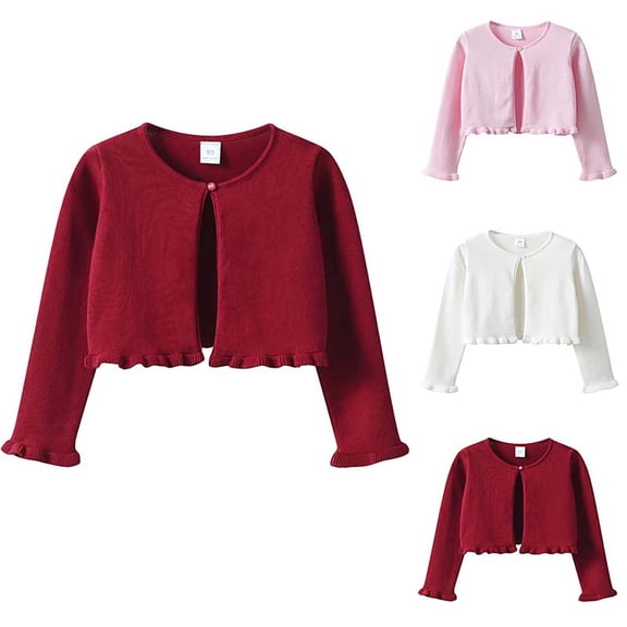 SROBPTY Child Girl Jackets Solid Long Sleeve Button Loose Lightweight Outerwear Coat for 2-8Y