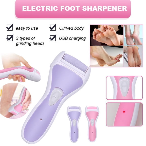 Amerteer Electric Foot Pedicure Peeling USB Rechargeable Foot Tools Professional Feet Care for Cracked Foot Scrubber Kit Heel Exfoliate