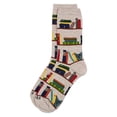 thumbnail image 6 of MeMoi Let's Read Bookshelf Bamboo Blend Crew Sock - Womens - Female, 9-11, Denim Heather, 6 of 7