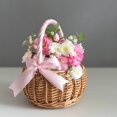 thumbnail image 5 of 1X Flower Basket Clearance! Wicker Basket Handle Woven Basket With Handle And Plastic Insert Easter Eggs Basket Flower Baskets for And Garden Decoration, 5 of 7