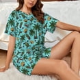 thumbnail image 4 of Sikiie Pineapple Sea Turtle Womens Pajama Sets Short Sleeve Top With Pants Sleepwear 2 Piece Lounge SetLarge, 4 of 6