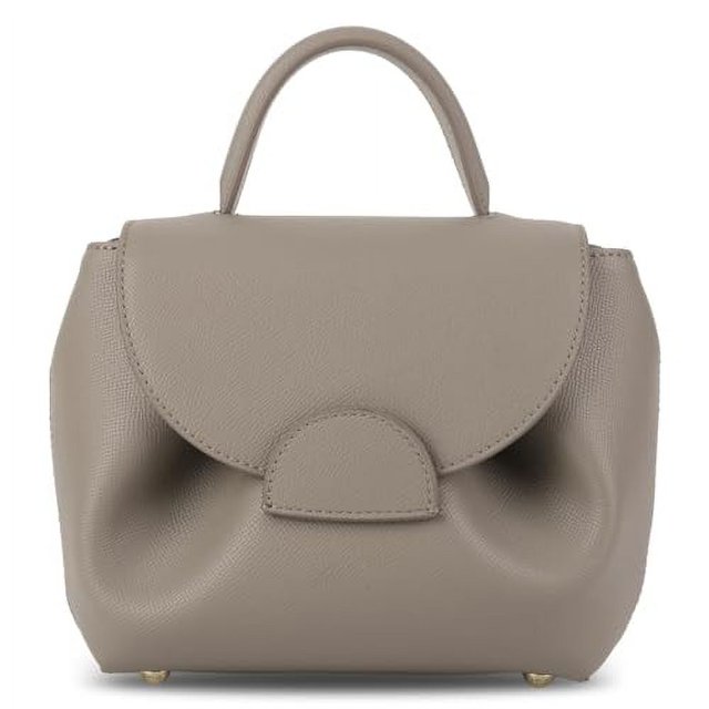 Bolso pequeño con asa superior y bandolera para mujer, de lujo, de piel sintética, bandolera, Gris