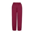 thumbnail image 5 of Women's Pants, Solid Elastic Loose Casual Pants, Daily Bottoms With Convenient Side Pockets, 5 of 5