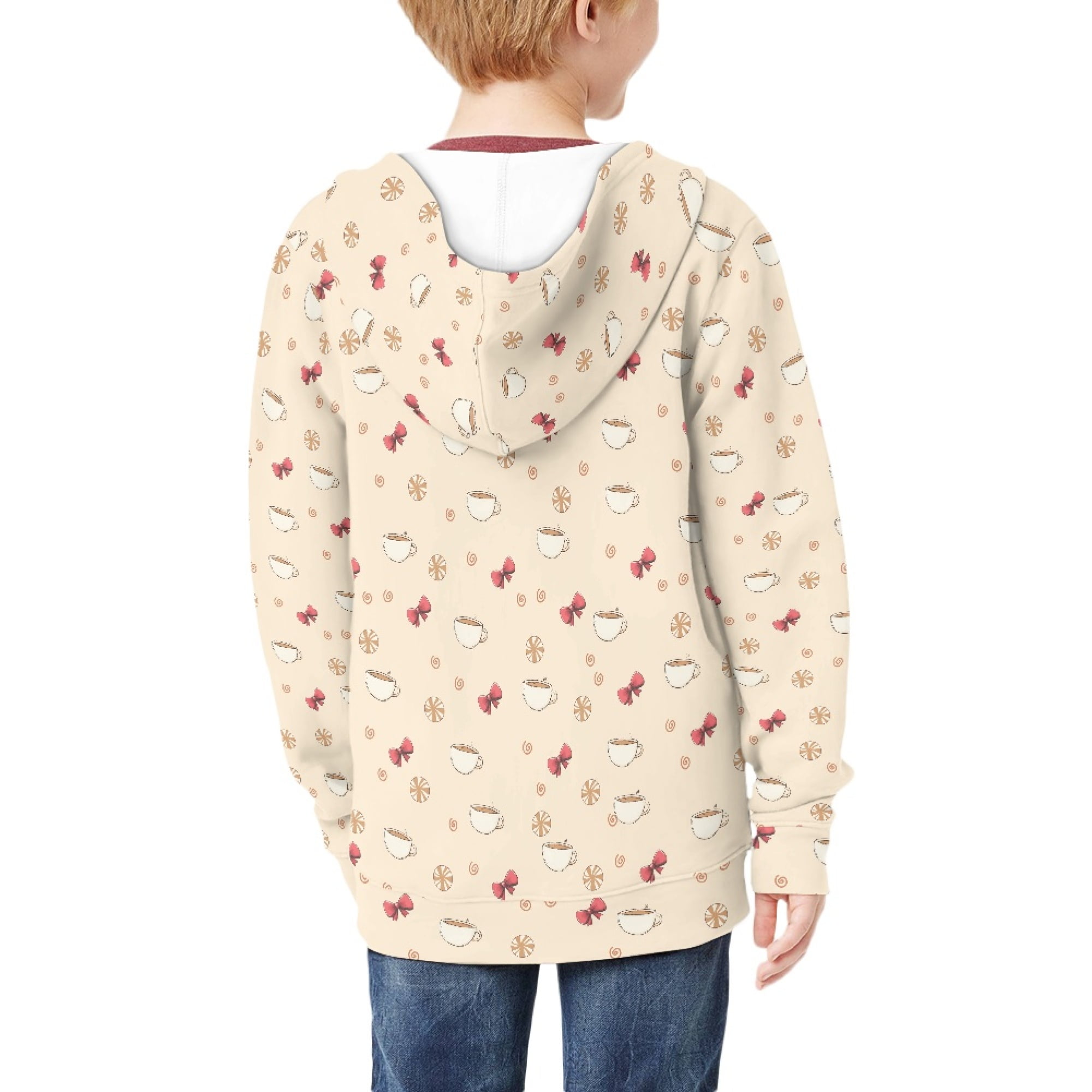 DISNIMO Coffee Hoodie Kids Bow Hoodies with Zipper for Girls Sweatshirt with Hood Boys Hoodie Sweatshirts Size 11-13 Teen Girl Hoodies Trendy Clothes Kids Hoodie Jacket Girls Winter Wear Outifits