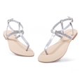 thumbnail image 3 of Harvest Land Women Flat Sandals T-Strap Rhinestone Dressy Thong Sandals for Ladies Summer Beach, 3 of 7