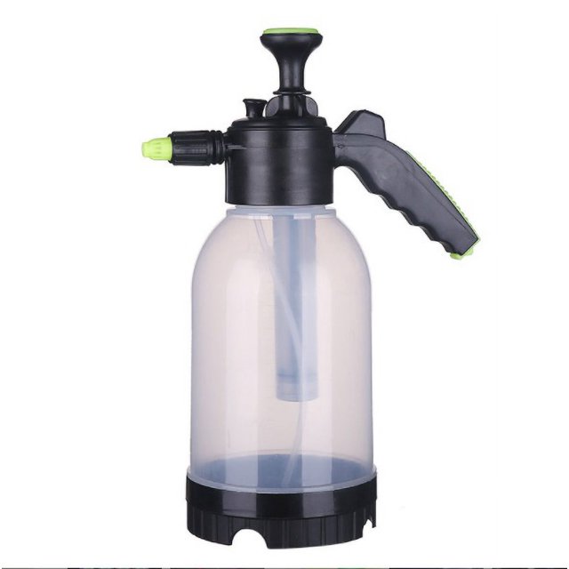 Regadera, hervidor neumático de 2 l, pulverizador a presión de gran capacidad, herramienta especial de desinfección con pulverizador de alcohol atomizado para el hogar (regadera transparente negra y
