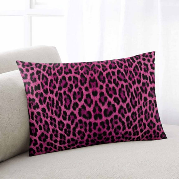 Pink Leopard Print Body Pillow Cover, Pillowcase Protectors with Zipper, Breathable Decorative Throw Pillow Case Cover, Retro Chic Abstract Animals Texture Pillow Shams for Couch Sofa 24x36Inch