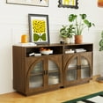 thumbnail image 6 of Pusnapku 31" Buffet Sideboard Cabinet, Morden Entryway Table with Adjustable Shelf and 2 Doors, Wood Credenza, Accent Cabinet for Kitchen, Living Room, 6 of 9