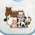 thumbnail image 4 of Inktastic Cute Horse, Sheep, Cow, Pig, and Rooster Farm Animals Boys or Girls Baby Bib, 4 of 4