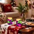 thumbnail image 7 of Green Pink Cow Pattern Flameless Candles 2 PCS with Remote Realistic Moving Flame LED Tapered Pillar Set for Home Decor, 7 of 7