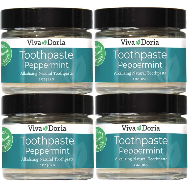 Pasta de dientes Viva Doria sin flúor Natural Menta 90 ml x4