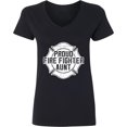 thumbnail image 3 of Inktastic Proud Firefighter Aunt Wht Women's V-Neck T-Shirt, 3 of 5