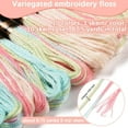 thumbnail image 2 of 10 Skeins 87.5 Yards Embroidery Floss Bulk Variegated Thread 6 Strands Colorful Friendship Bracelet String Polyester Cross Stitch Yarn Thread, 2 of 9