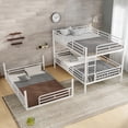 thumbnail image 4 of Harper & Bright Designs Full Size Triple Bunk Bed with Safety Guardrails, Full over Full over Full Metal Bunk Bed Frame for Boys and Girls, Light White, 4 of 12