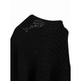 thumbnail image 4 of Women's Black Knit 2-Piece Set, Boat Neck Cap Sleeve Loose Top and Elastic Waist Midi Skirt, Elegant Spring Summer Outfit, 4 of 5