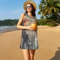 thumbnail image 3 of Defioc Elephant in Smoke Pattern Women's Summer Dresses 2025 Beach Casual Sleeveless Tank Loose Sundress Beach Vacation Clothes with Pocket -Small, 3 of 7