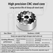Portable Hand Coffee Grinder LHKLUK, 0.02mm External Adjustment, 7-Star Conical Stainless Steel Burrs, Aluminum Alloy Body, for Home, Travel & Office