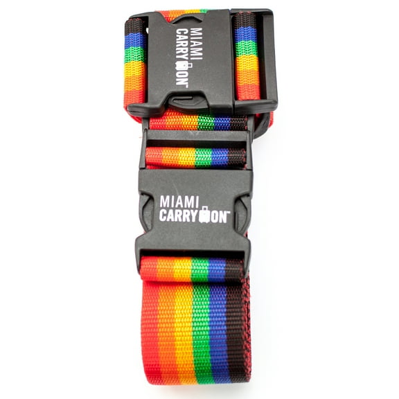 Miami CarryOn 2 Way Luggage Strap - Adjustable Luggage Belt (Rainbow)