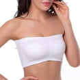 thumbnail image 1 of Double Layers Plus Size Strapless Bra Bandeau Tube Removable Padded Top Stretchy, 1 of 3