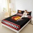 thumbnail image 4 of Manfei Racing Car Bed Sheets Set Full Size, Checkered Flag Bed Sheets Full, Square Geometric Bedding Full Size, Lightweight Bedroom Decor, 4 Pieces, 4 of 7