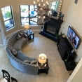 thumbnail image 6 of Pemberly Row 141" Curved Symmetry Modern Velvet Sectional Sofa in Gray, 6 of 7