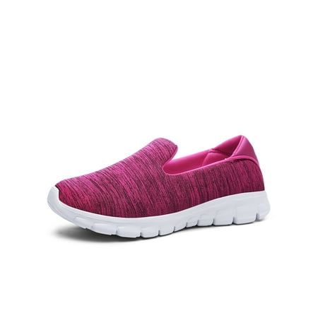 

Rockomi Womens Slip On Shoes Casual Flats Sneakers Ladies Comfortable Non Slip Shoes Rose Red 7.5