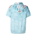thumbnail image 4 of NAMTYQX Short Sleeve Shirts for Women Casual Soft Lapel Short Sleeve Casual Womens Bowling Shirt Light Blue Size S, 4 of 5