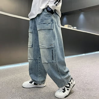 JXMVOJ Denim Jogger Jeans Comfy Strench Drawstring Elastic Waist