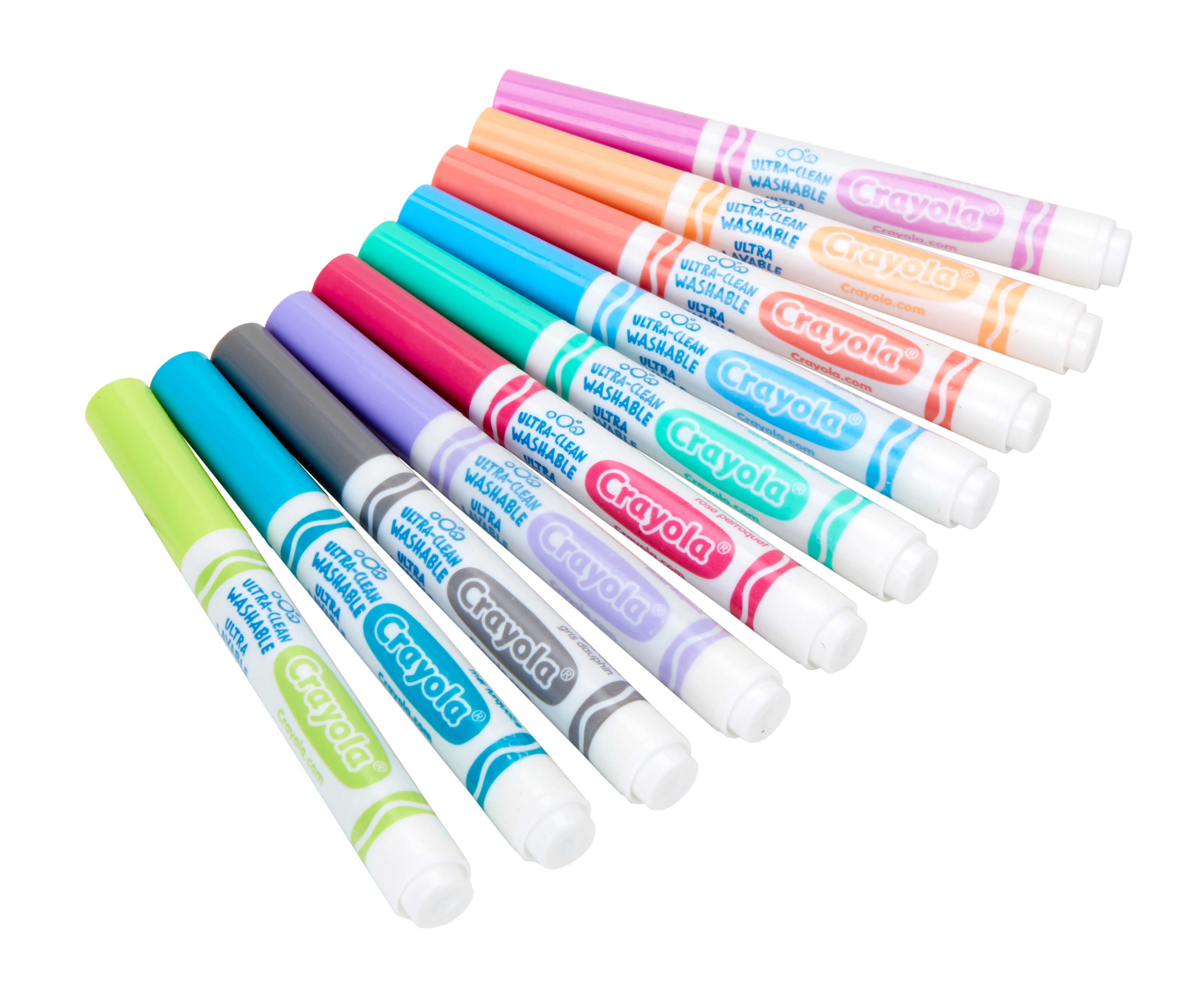 Crayola 10-Color Ultra-Clean Washable Marker Classpack - Fine Marker Point  - Assorted Water Based Ink - 200 / Box - Bluebird Office Supplies