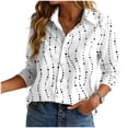 thumbnail image 6 of felwors Women's Dressy Casual Blouses Business Work Tops 3/4 Sleeve V Neck Pleated Shirts 2026 Spring Summer Outfits (White, XL), 6 of 8