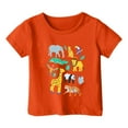 thumbnail image 1 of PMVFHDE T-Shirts Garçons et Filles Mode Décontractée Imprimé Col Rond Manches Courtes T-Shirt Haut Orange, 6-7 Ans, 1 of 3