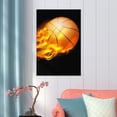 thumbnail image 5 of Poster Prints Wall Paper Art Decor Vintage Sports Basketball Fire Flames 24x36 inch Photo Picture Poster for Home Bedroom Living Room Kitchen, 5 of 7