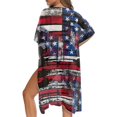 thumbnail image 5 of HELLHERO American Flag Design Bikini Cover Up High Quality Fabrics Fashion Free Size Long Kimono Swimsuit Cover Up for Women, 5 of 6