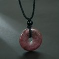 thumbnail image 1 of Handmade Braided Necklace with Natural Stone Peace Buckle - Adjustable and Stylish, 1 of 5
