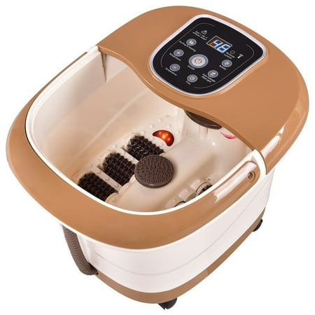 foot massager bath spa heat vibration rollers tem roller bubble water timer temp adjustable dialog displays option button additional opens