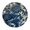 thumbnail image 4 of WYYP Flowers Leaves Blue Flower Round Table Cover 100% Polyester Fiber for Picnic Dining Kitchen Farmhouse White, 4 of 8