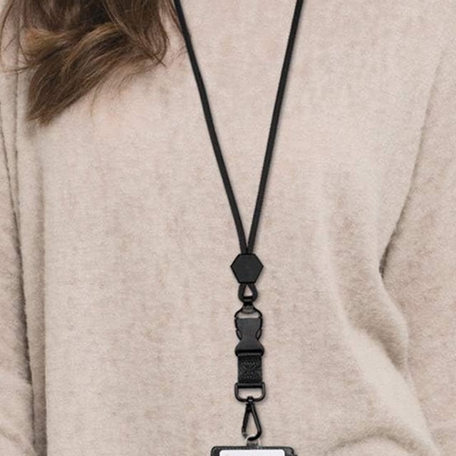 BEADCEST Lanyard Negro Para Colgar En Cuello Con De Seguridad Y Material De Poliéster Resistente
